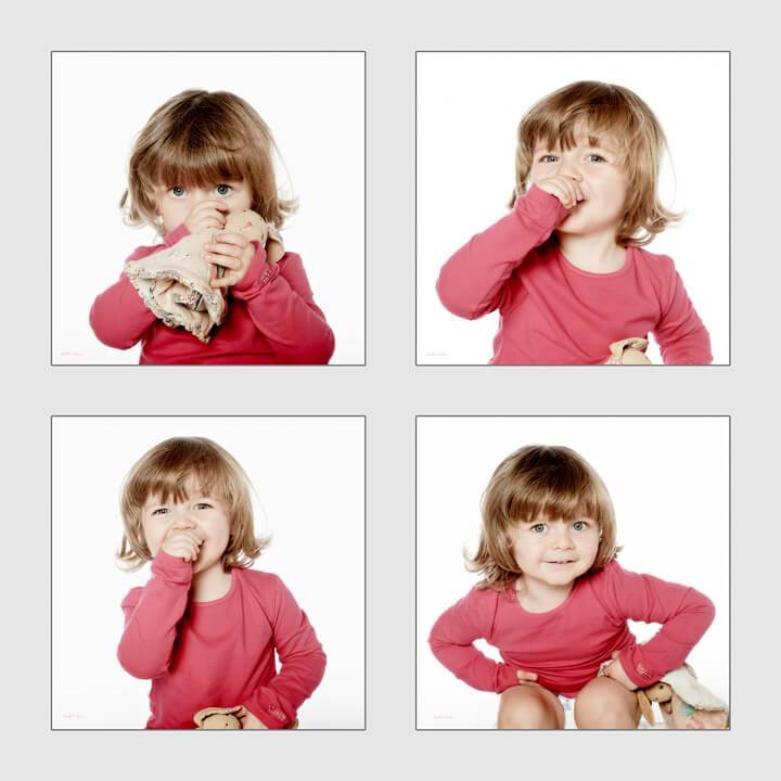 Tableau carrée avec des portraits d'enfant en studio Tableau photo d'enfant en studio