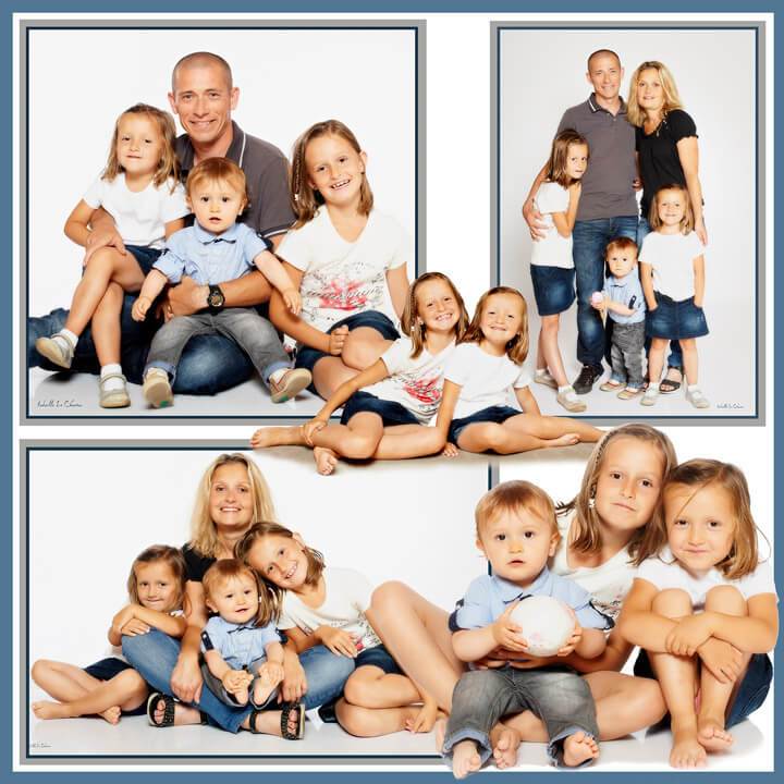 Tableau de famille sur mesure, portrait sur fond blanc Tableau photos montage, portrait famille fond blanc