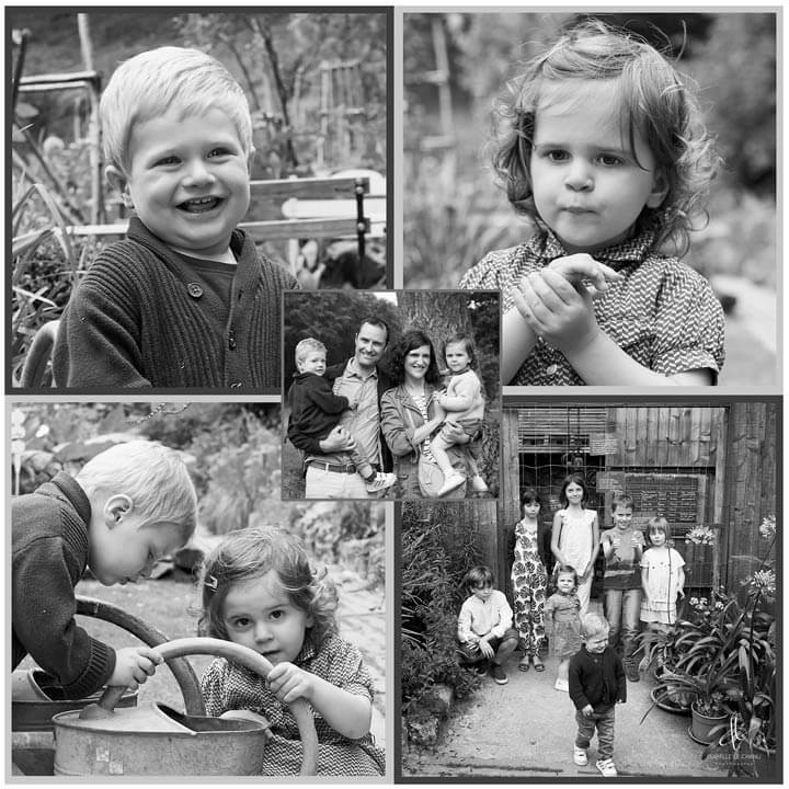 Tableau sur mesure, format carré avec photos noir et blanc Tableau photo de famille noir et blanc, format carré